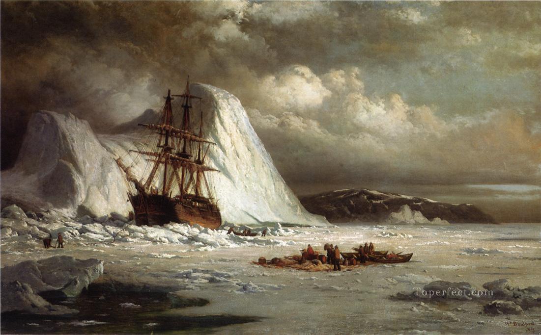 Barco atrapado en el hielo William Bradford Pintura al óleo